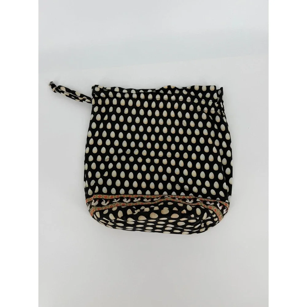 Vera Bradley Vintage Egg Rooster Print Drawstring Bucket Bag Cosmetic Pouch USA